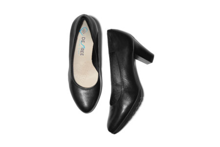 Zapatos De Salón Mujer Piel Tacón Medio Muy Cómodos 2220W Negro, de Desireé